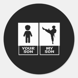 Sticker Rond Karaté Maman Ou Papa Ton Fils