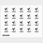 Sticker Rond karate man icône symbole chinois (Feuille)