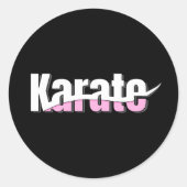Sticker Rond Karate Martial Arts Girl Rose (Devant)
