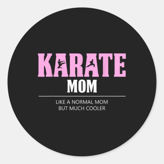 Sticker Rond Karate Mom Funny Glacière (Devant)