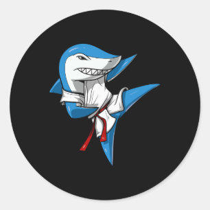 Sticker Rond Karate Ninja Shark arts martiaux kickboxing Jiu-ji