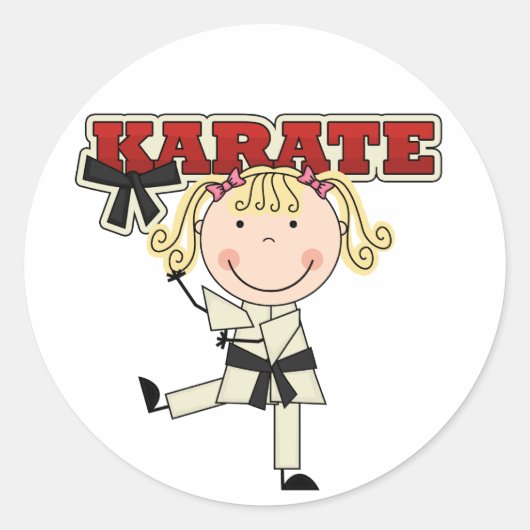 Sticker Rond KARATE - T-shirts et cadeaux Blond Girl (Devant)