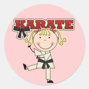 Sticker Rond KARATE - T-shirts et cadeaux Blond Girl