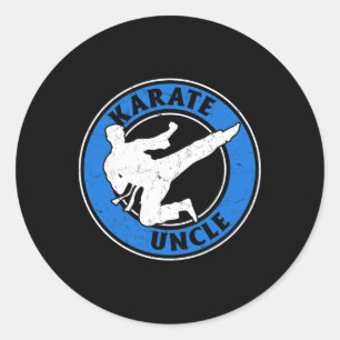 Sticker Rond Karate Uncle Karate Combattez Oncle Karate Fighter