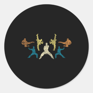 Sticker Rond Karate vintage Taekwondo Mélange d'arts martiaux M