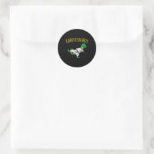 Sticker Rond Karatesaurus Trex Karate Funny Dinosaur Martial Ar (Sac)