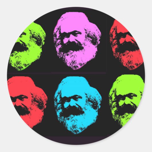 Sticker Rond Karl Marx Collage (Devant)