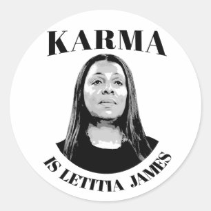 Sticker Rond Karma est Letitia James