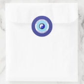 Sticker Rond Karma Protection bleu foncé mal yeux Yin Yang (Sac)