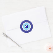 Sticker Rond Karma Protection bleu foncé mal yeux Yin Yang (Enveloppe)