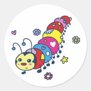 Sticker Rond Kat le chenille