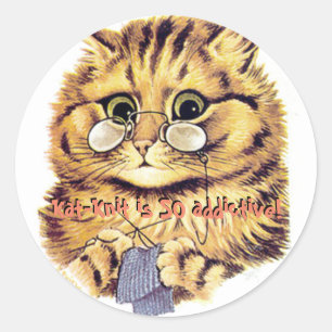 Sticker Rond "Kat-Nip est tellement addictif !"