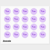 Sticker Rond Kate en violet (Feuille)