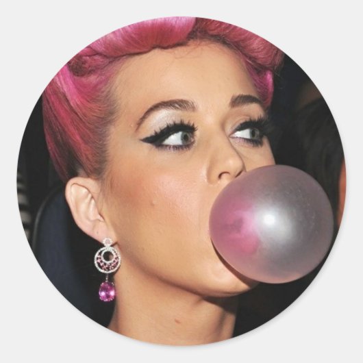 Sticker Rond Katy Perry Bubble Gum (Devant)