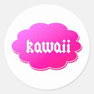 Sticker Rond Kawaii