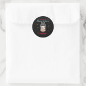 Sticker Rond Kawaii a honoré Samurai chat manger Ramen (Sac)
