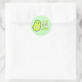 Sticker Rond Kawaii avocado avo bonne journée mignonne fruits s (Sac)