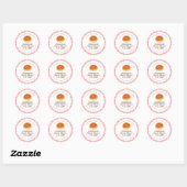 Sticker Rond Kawaii Bun Red Gingham Bakery Product Name (Feuille)