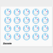 Sticker Rond Kawaii Bunny Émotions (Feuille)