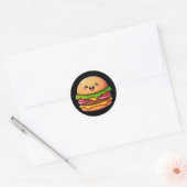 Sticker Rond Kawaii Burger Delight (Enveloppe)