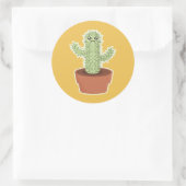 Sticker Rond Kawaii Cactus (Sac)