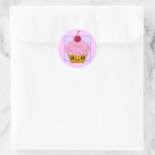 Sticker Rond Kawaii Cerry Cupcake (Sac)