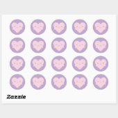 Sticker Rond Kawaii Coeurs (Feuille)