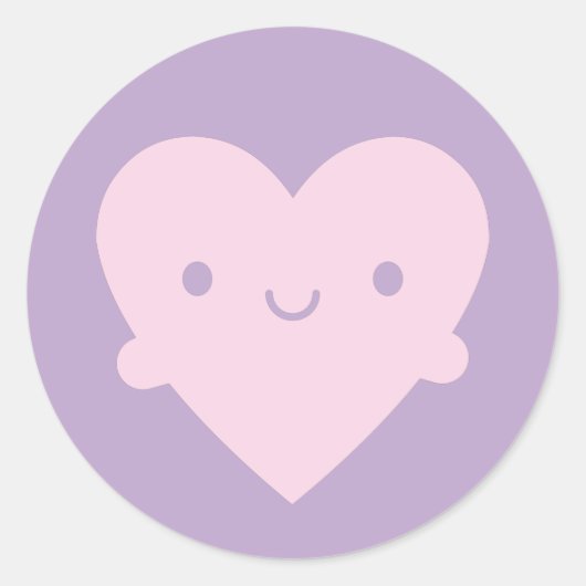 Sticker Rond Kawaii Coeurs (Devant)