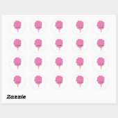 Sticker Rond Kawaii Cotton Candy (Feuille)