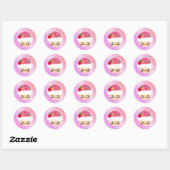 Sticker Rond Kawaii Cupcake ! (Feuille)