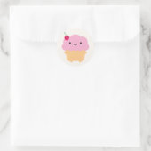 Sticker Rond Kawaii Cupcake (Sac)