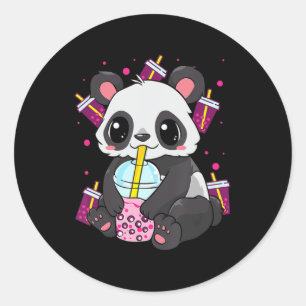Sticker Rond Kawaii Cute Anime Panda Boba Buble Tea Otaku Homme