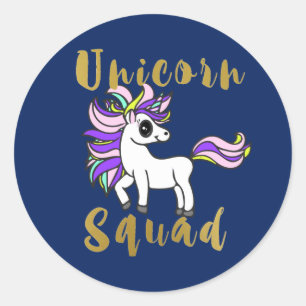 Sticker Rond kawaii de licorne, peloton de licorne, poney
