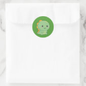 Sticker Rond Kawaii Dinosaur (Sac)
