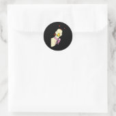 Sticker Rond Kawaii Duck Rose Heart Bow Valentine Day Cute Anim (Sac)