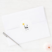 Sticker Rond Kawaii et soleil de panda mignon (Enveloppe)