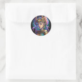 Sticker Rond Kawaii fille guerrière spatiale (Sac)