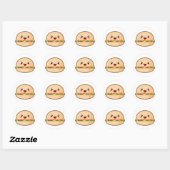 Sticker Rond Kawaii Hamburger (Feuille)