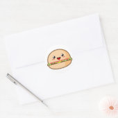 Sticker Rond Kawaii Hamburger (Enveloppe)