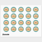 Sticker Rond Kawaii Hamburger (Feuille)