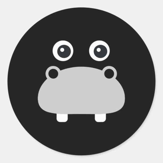 Sticker Rond Kawaii Hippo Face Costume Halloween facile garçons (Devant)