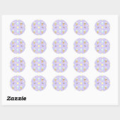 Sticker Rond Kawaii Ice Cream Sweets Pattern (Feuille)