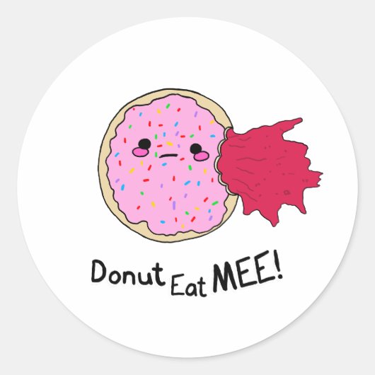 Sticker Rond Kawaii Jam Donut Mange-Moi (Devant)