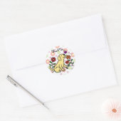Sticker Rond Kawaii Jellow Labrador Cartoon Floral (Enveloppe)