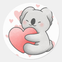 Kawaii Koala Hugging Coeur adorable