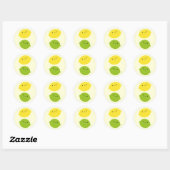 Sticker Rond Kawaii Lemon & Lime (Feuille)