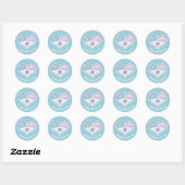 Sticker Rond Kawaii Love Dolphins (Feuille)