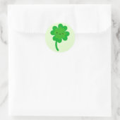 Sticker Rond Kawaii Lucky Four Leaf Clover (Sac)
