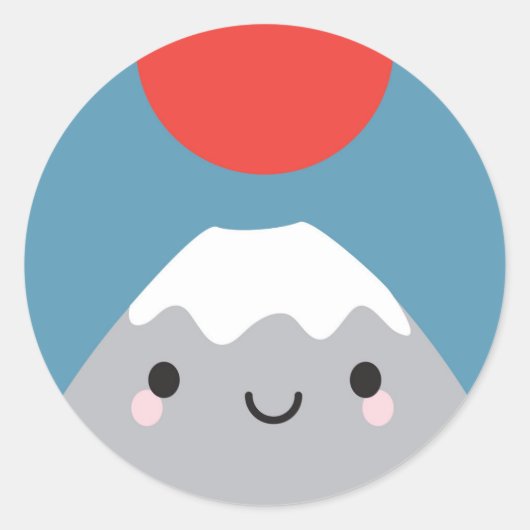 Sticker Rond Kawaii Mt Fuji San (Devant)