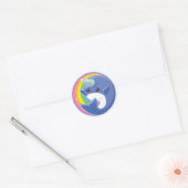 Sticker Rond Kawaii Narwhal (Enveloppe)
